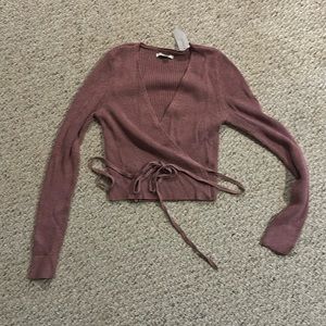 American Eagle purple tie sweater size medium